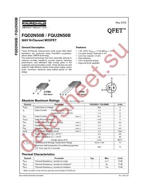 FQU2N50BTU datasheet  